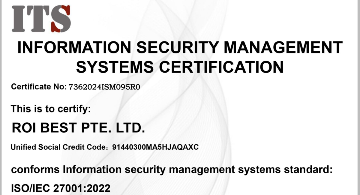 Information Security Management certified ROIBest PWA