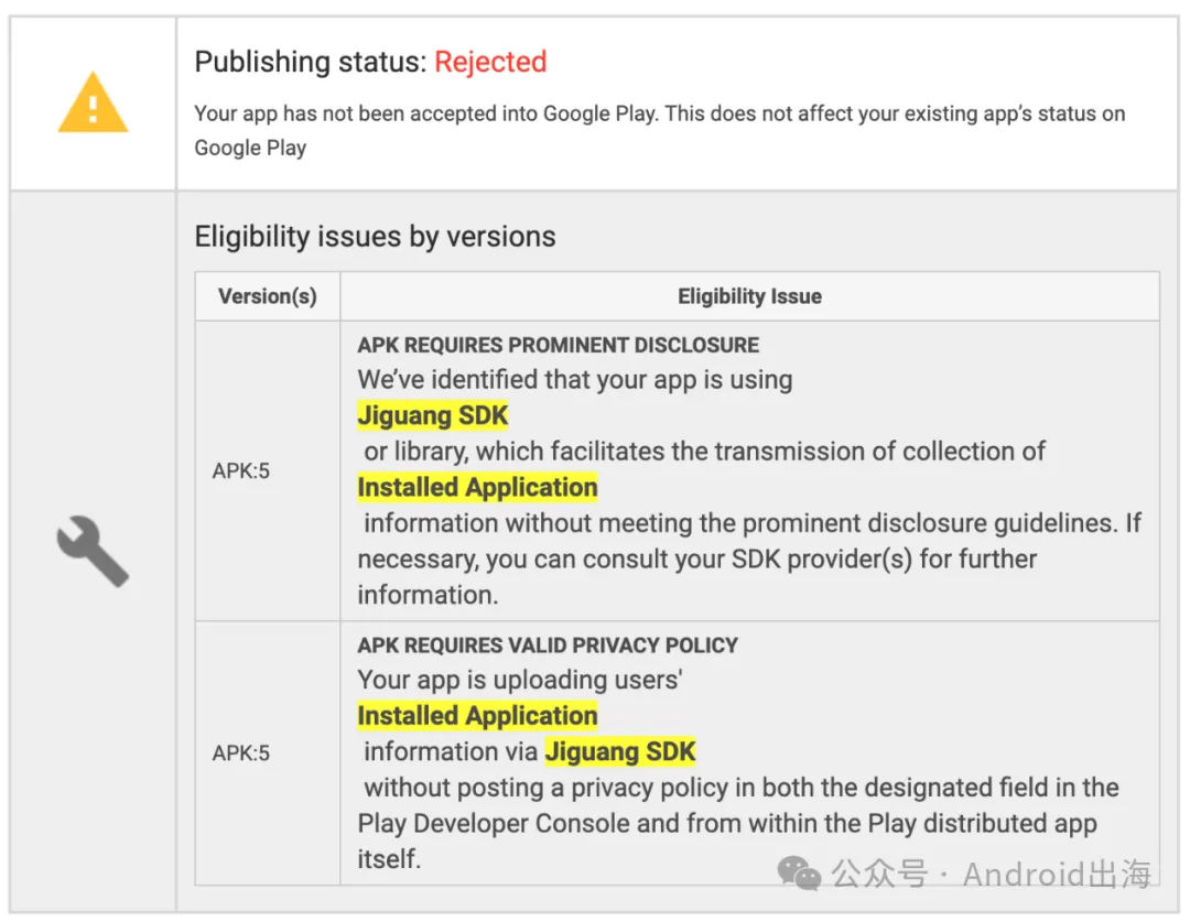 Google Play下架App申诉被拒绝案例 Google Play下架App申诉被拒绝案例